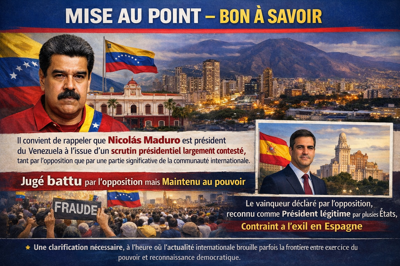 ​Mise au point, bon à savoir sur Nicolas Maduro