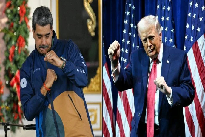 Le vénézuélien Nicolas Maduro dansant lors des célébrations de la journée des étudiants à Caracas, le 21 novembre 2025, et l’Américain Donald Trump faisant une petite danse après un discours. Le 6 janvier 2026, le président américain a accusé Maduro d'imiter sa danse, entre autres crimes, alors qu'il célébrait la capture du dirigeant vénézuélien dans un discours improvisé (Photo AFP)