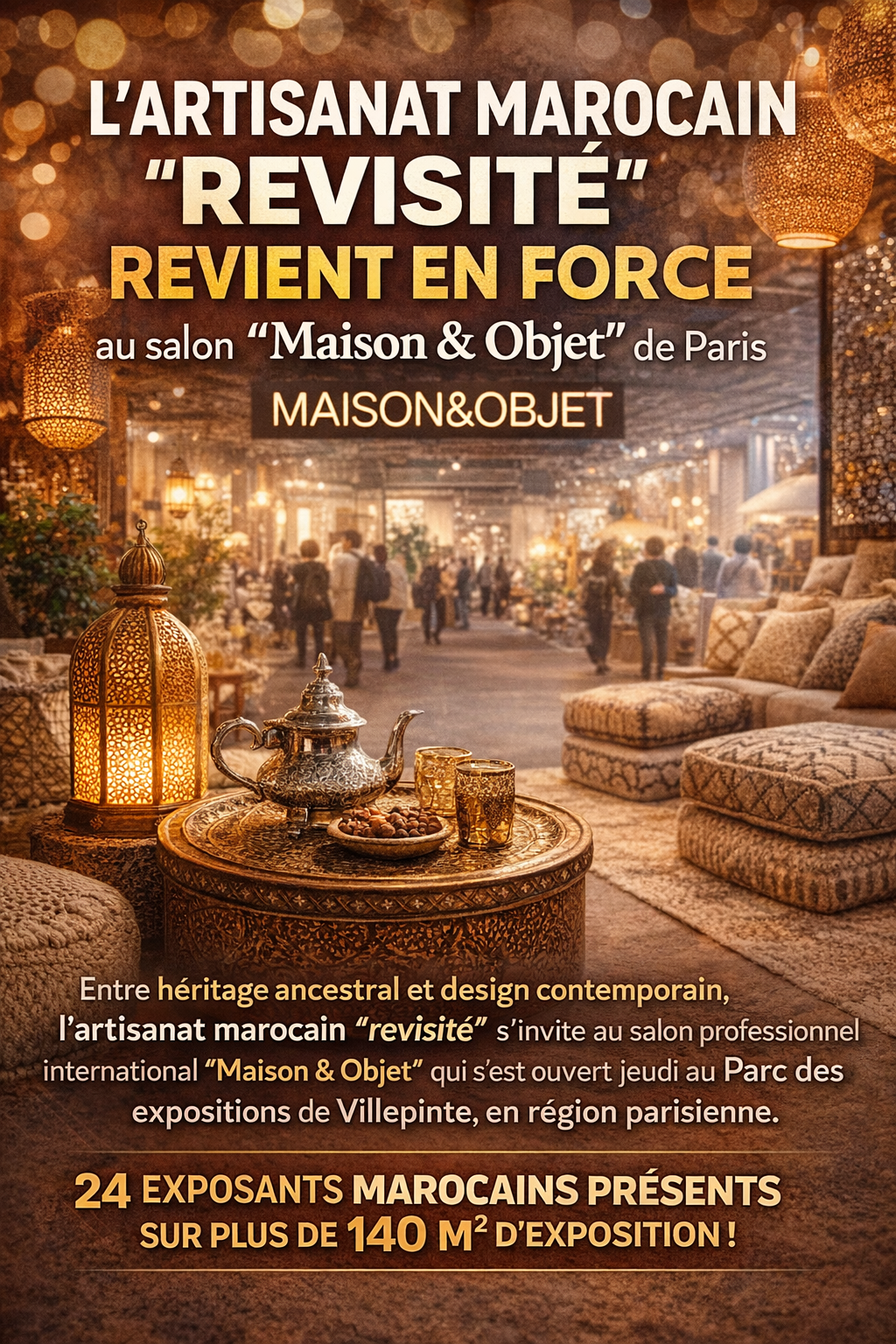 L’artisanat marocain “revisité” revient en force au salon “Maison & Objet” de Paris.