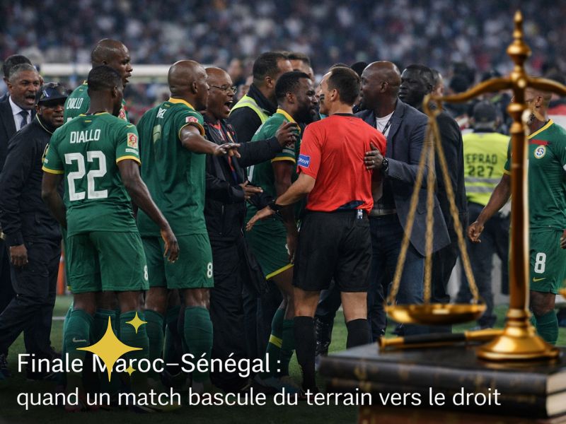 ​Finale Maroc–Sénégal : quand un match bascule du terrain vers le droit