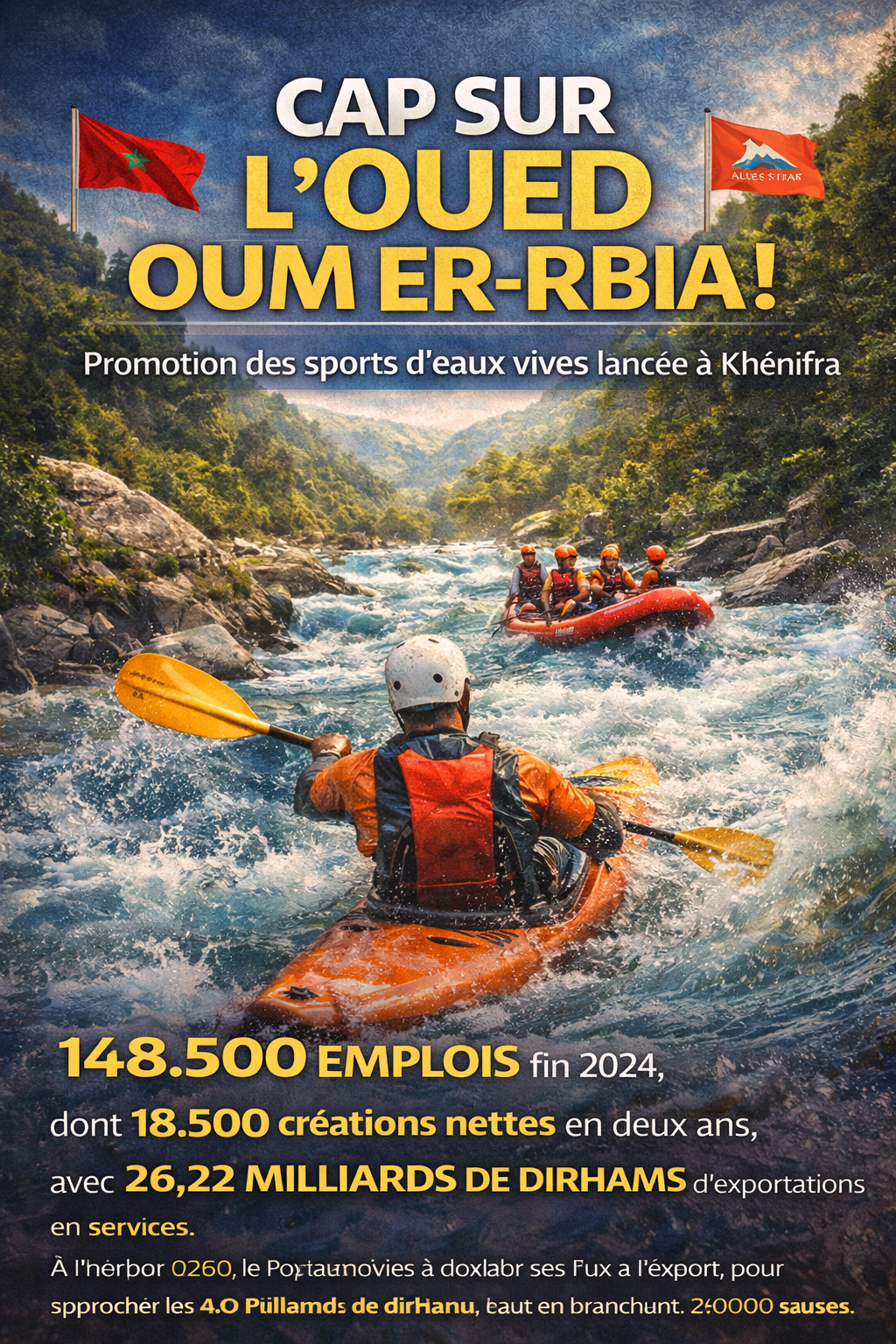Un projet dédié à la promotion des sports d’eaux vives sur le fleuve Oum Er-Rbia