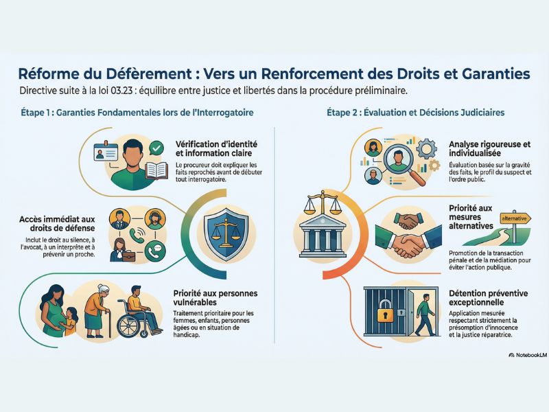 Le Ministère public précise les règles d'interrogatoire et l'usage de la détention préventive 