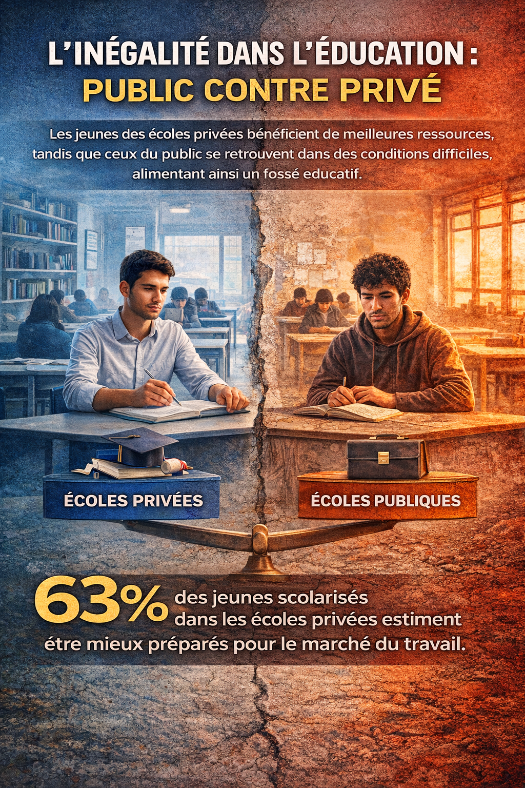 Le fossé entre l’enseignement public et privé
