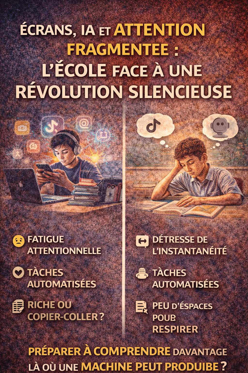 ​Écrans, IA et attention fragmentée : l’école face à une révolution silencieuse