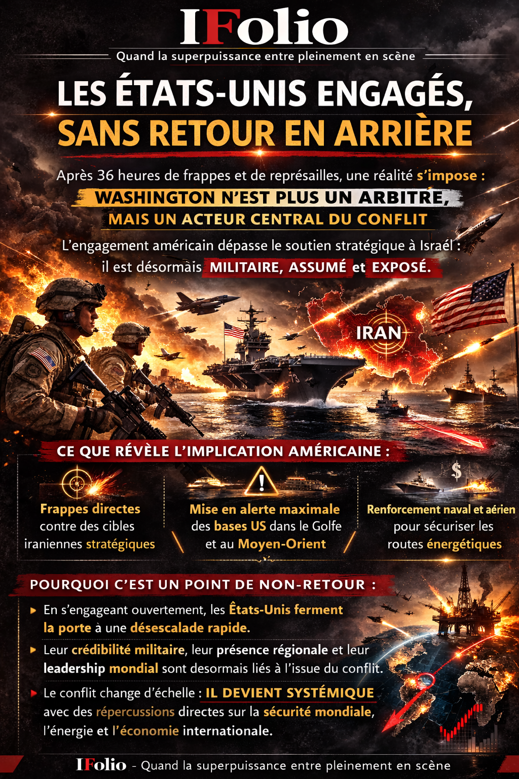 Les États-Unis engagés, sans retour en arrière