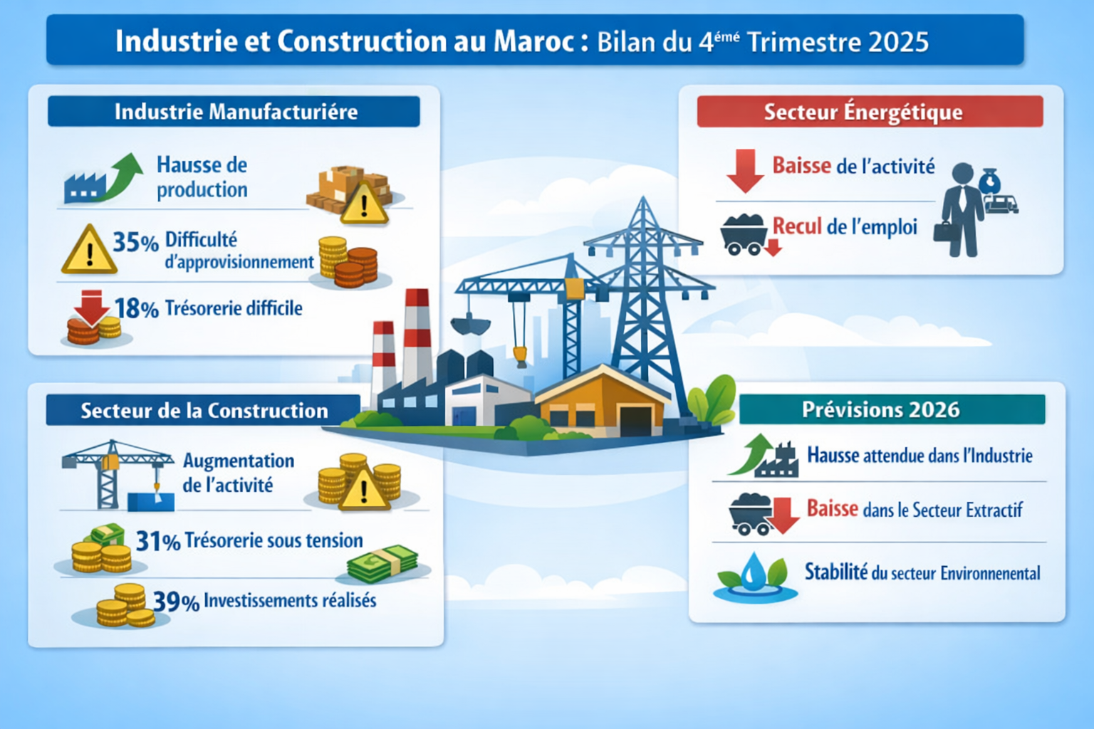 Industrie marocaine : les signaux de reprise… mais des fragilités persistantes