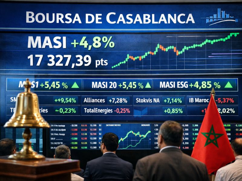 Bourse de Casablanca : le MASI bondit de 4,8 %
