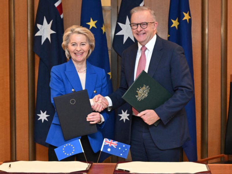 L’Australie et l’Union européenne renforcent leur coopération avec un accord commercial majeur