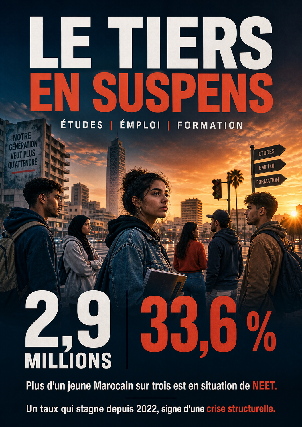 Plus d'un jeune Marocain sur trois est en situation de NEET.