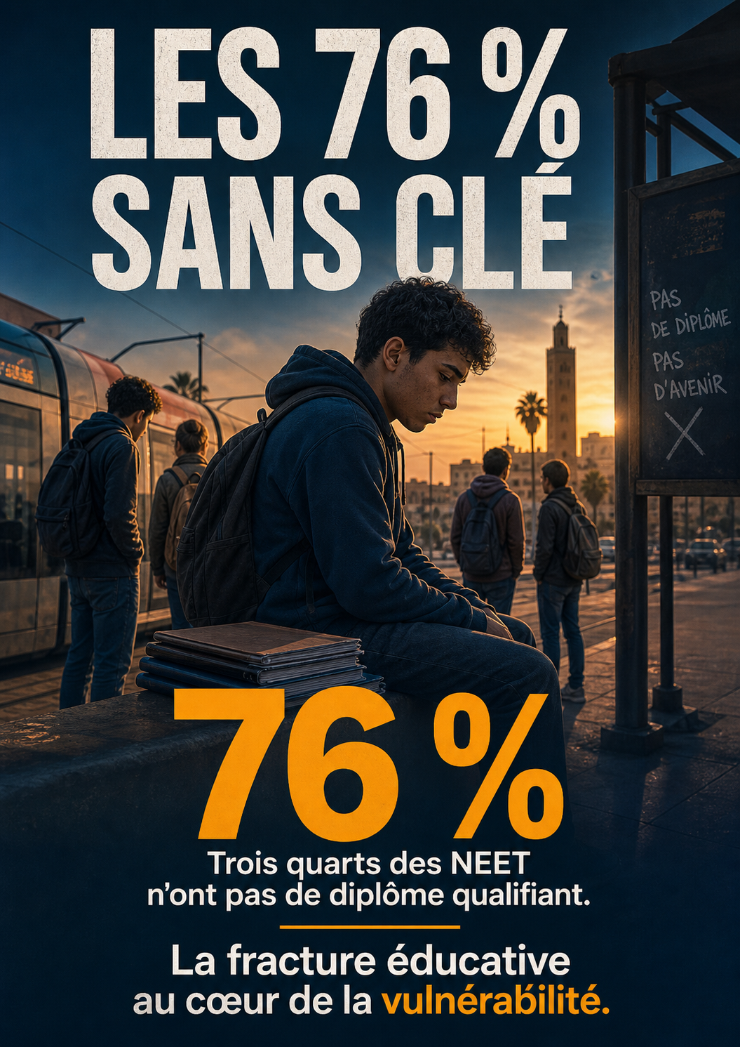 Trois quarts des NEET n'ont pas de diplôme qualifiant.