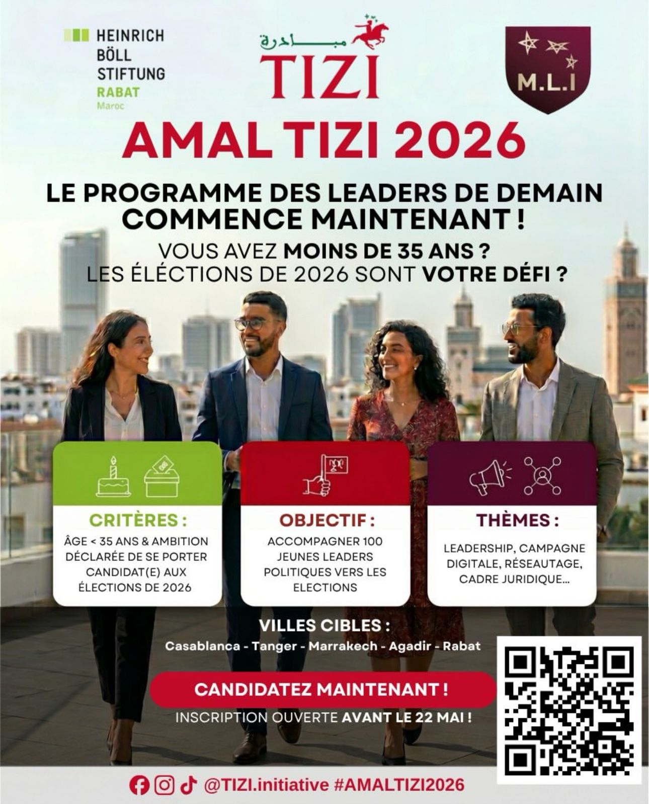 ​TIZI et M.L.I lancent le projet AMAL 2026 pour former 100 jeunes candidats indépendants aux élections législatives