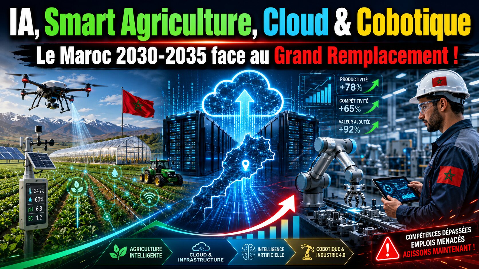 AI, Smart Agriculture, Cloud & Cobotique : Le Maroc 2030 -2035 face au Grand Remplacement !