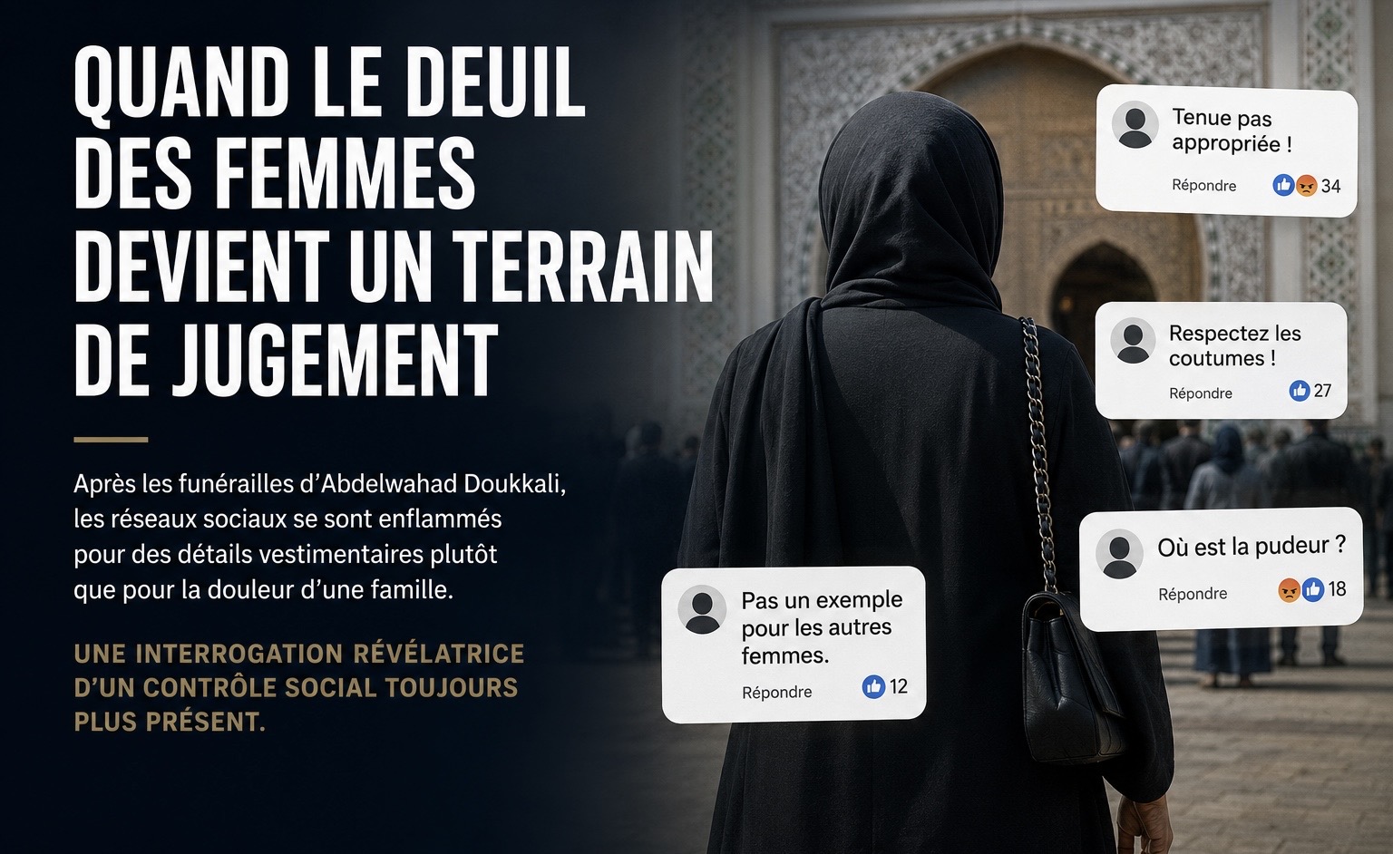 Quand le deuil des femmes devient un terrain de jugement