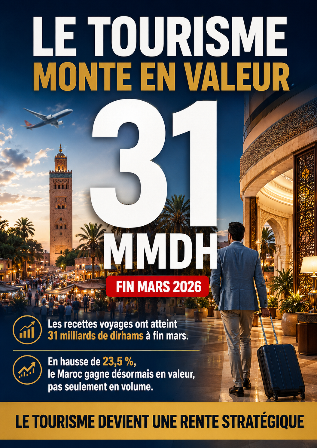 31 MMDH en Mars — Le tourisme devient une rente stratégique