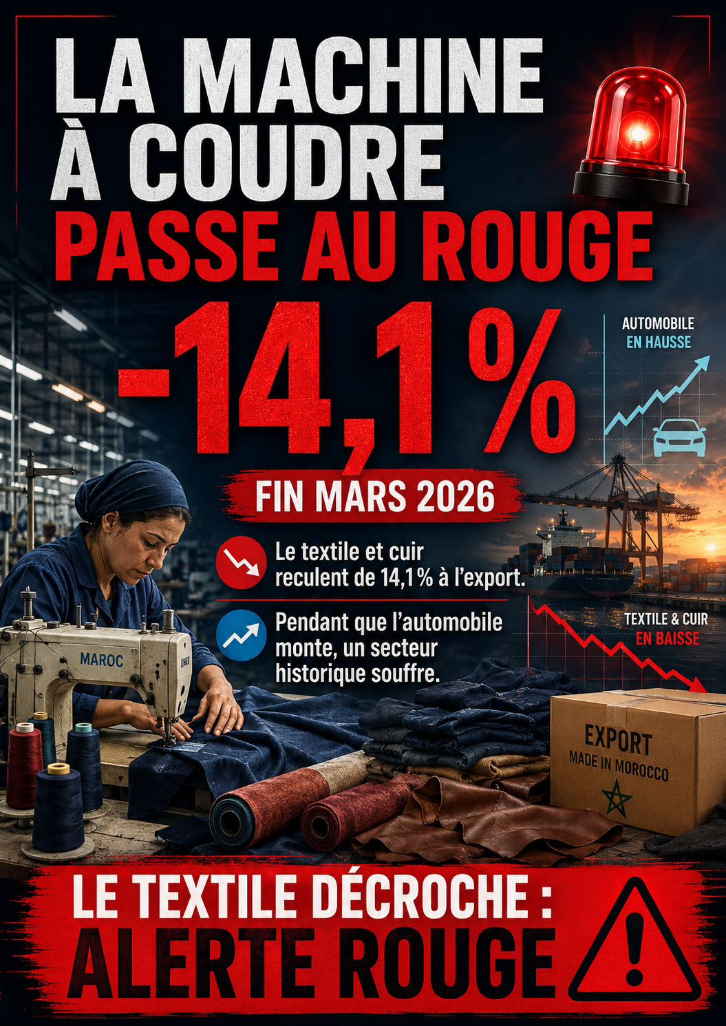 -14,1 % — Le textile décroche : alerte rouge