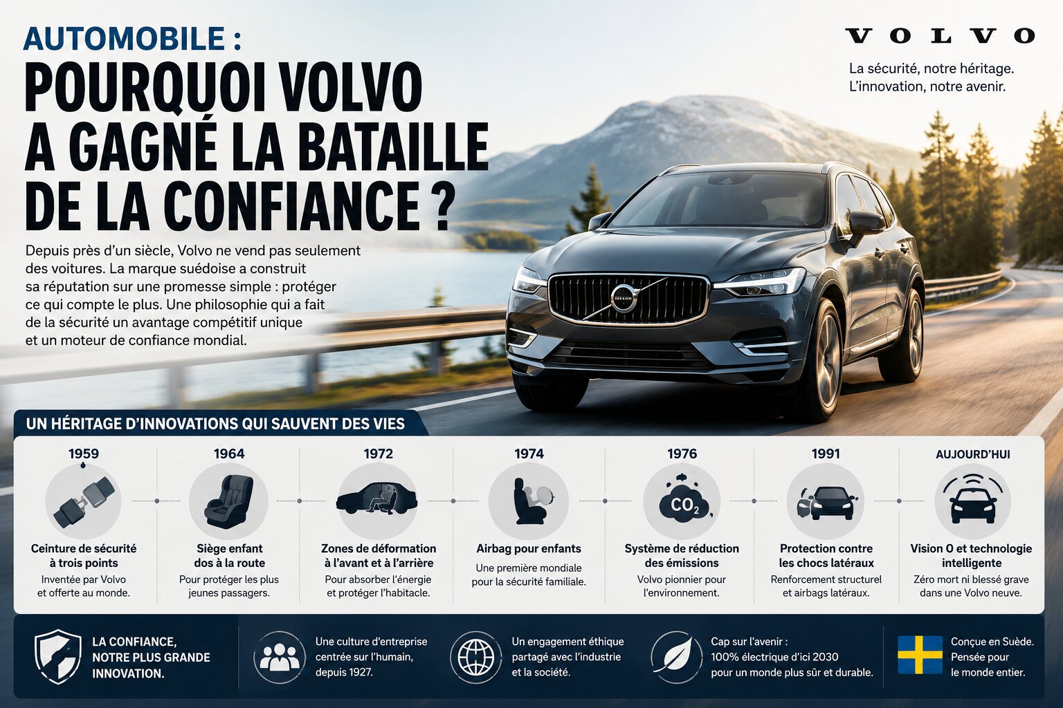 De la ceinture de sécurité à l’électrique : Volvo face au défi de rester Volvo !
