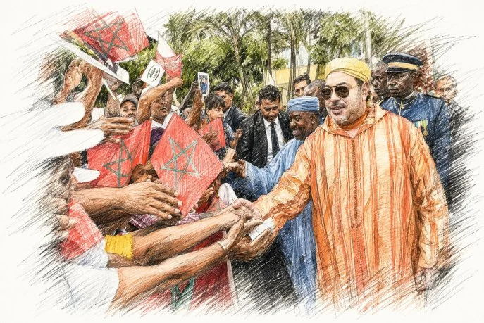 Le Roi Mohammed VI à Libreville, capitale du Gabon en juin 2015