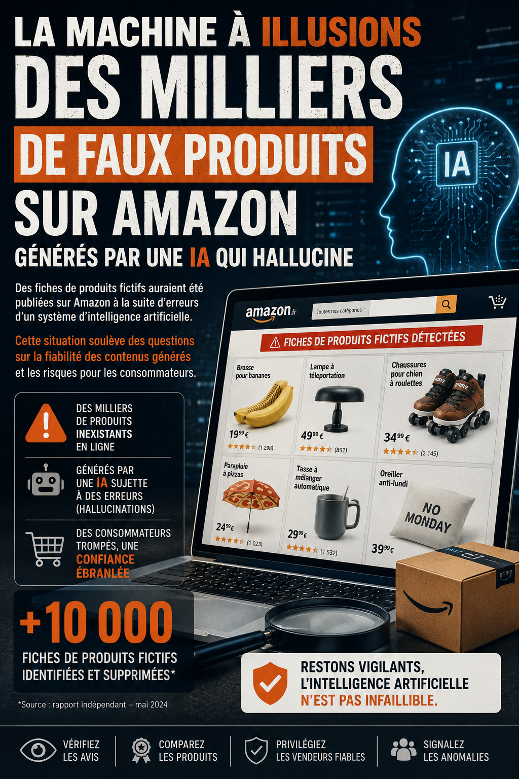 Des milliers de faux produits sur Amazon générés par une IA qui hallucine.