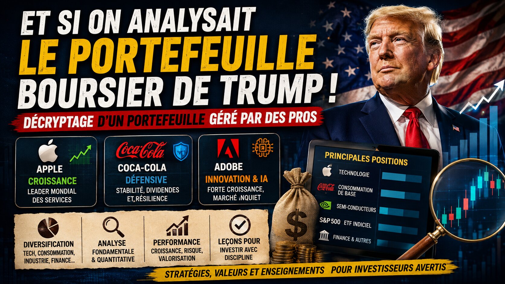 Et si on analysait le portefeuille boursier de Trump !