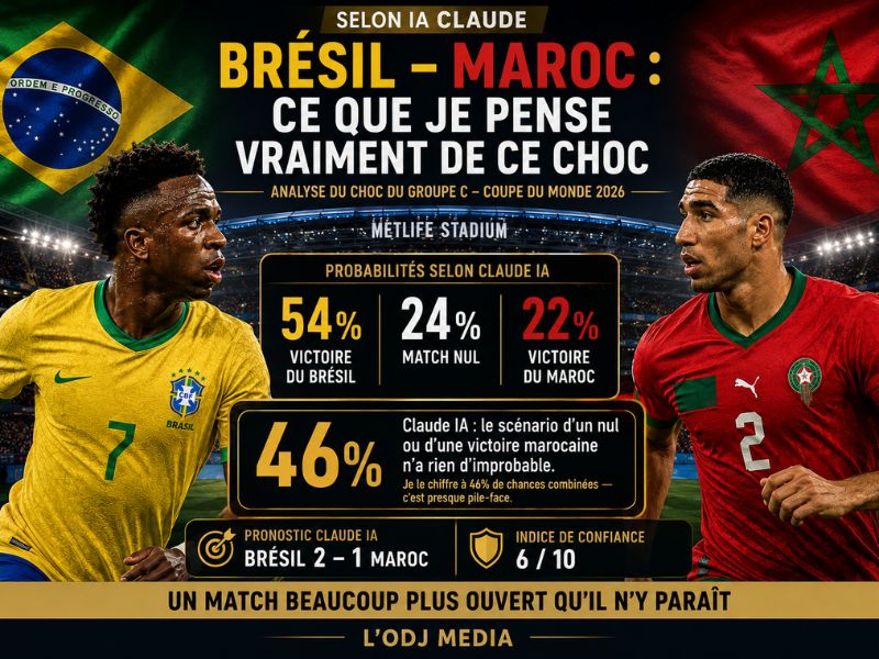 Selon Claude IA : Brésil – Maroc : ce que je pense vraiment de ce choc