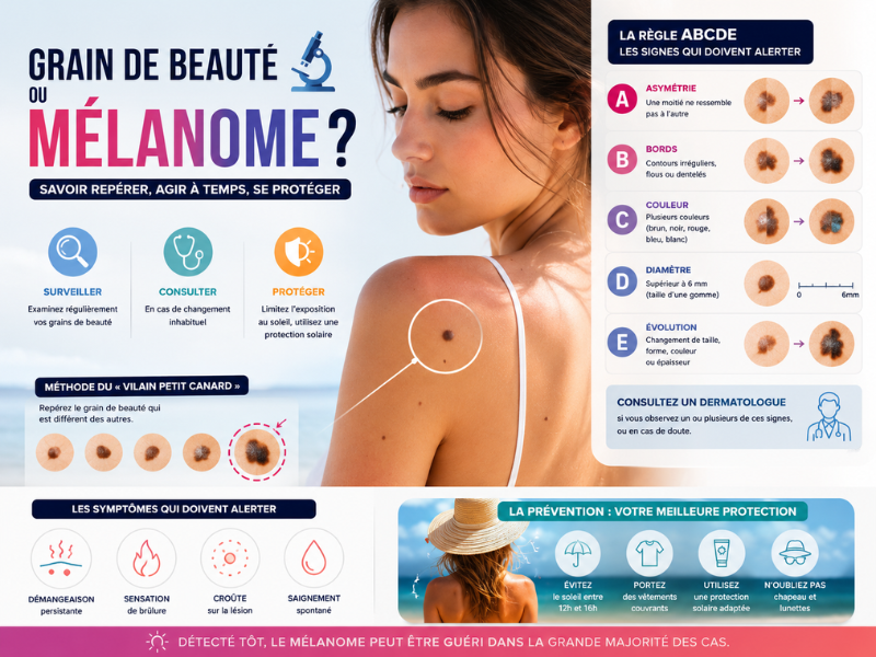 Comment distinguer un grain de beauté d’un mélanome ?
