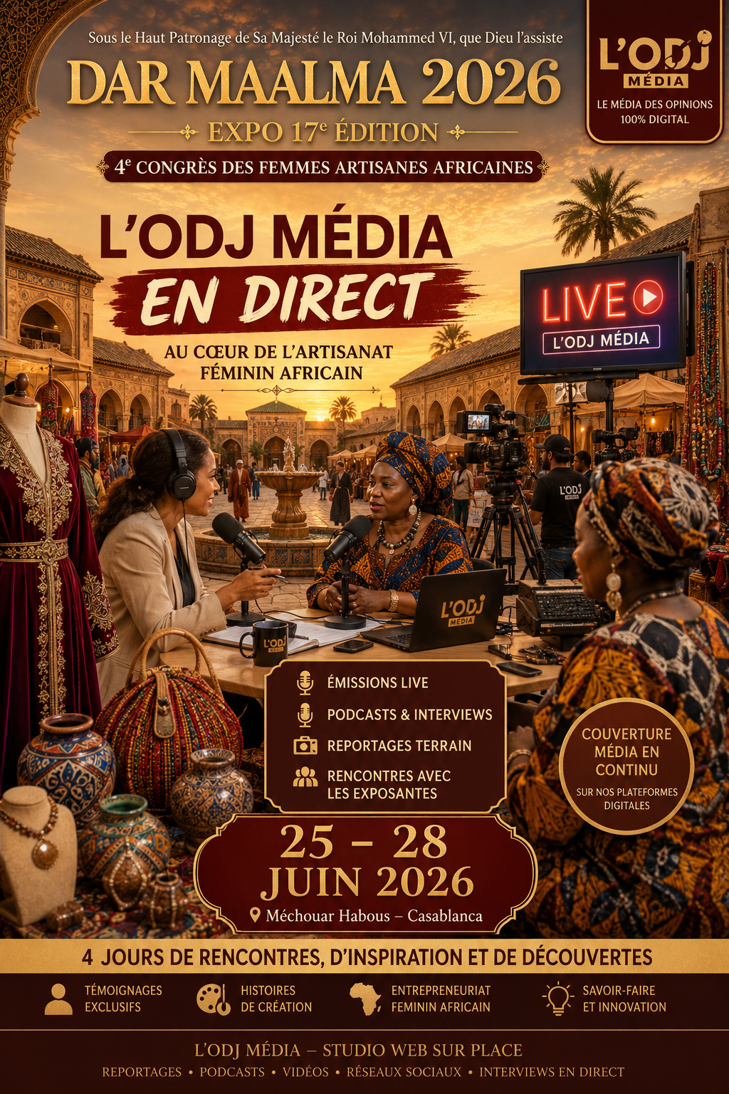 ​Dar Maalma 2026 : L’ODJ Média installe son studio web au cœur de l’artisanat féminin africain