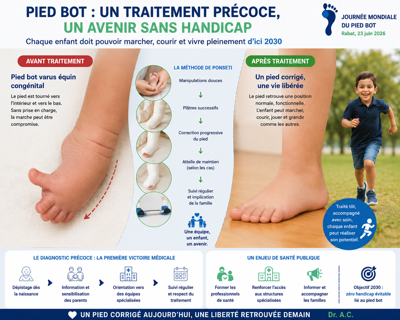Pied bot chez l’enfant : une naissance différente, mais un avenir sans handicap grâce au traitement précoce.