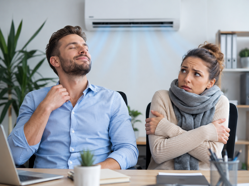 Pourquoi les hommes adorent la clim… pendant que les femmes grelottent