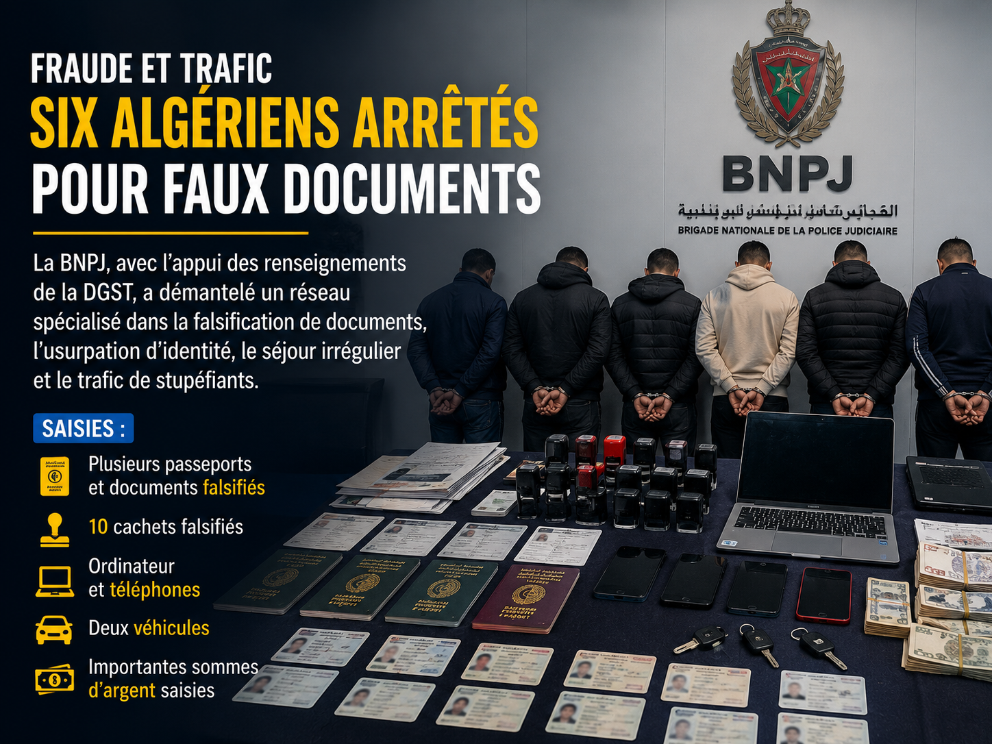 Faux documents : la BNPJ démantèle un réseau présumé, l’enquête reste ouverte