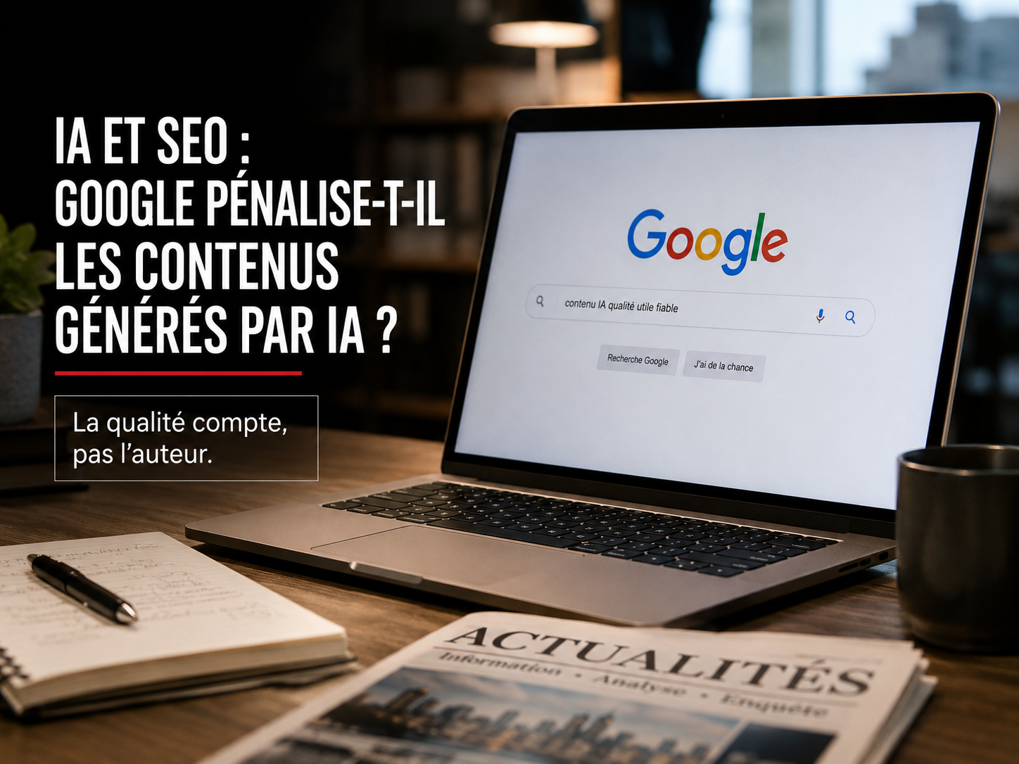 Le vrai risque n’est pas l’IA, mais la médiocrité : Google juge la qualité, pas l’auteur