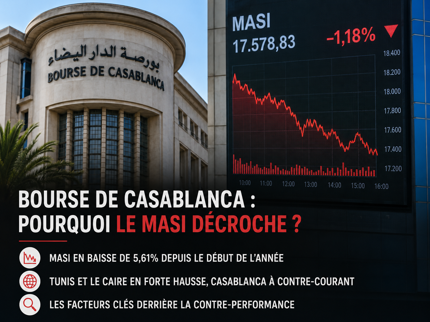 Bourse de Casablanca : pourquoi le MASI décroche quand les autres marchés progressent