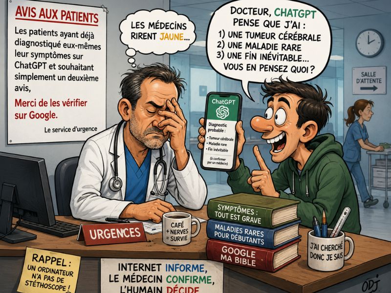 Quand les médecins rient jaune : ChatGPT, Gemini… et le patient qui arrive déjà convaincu