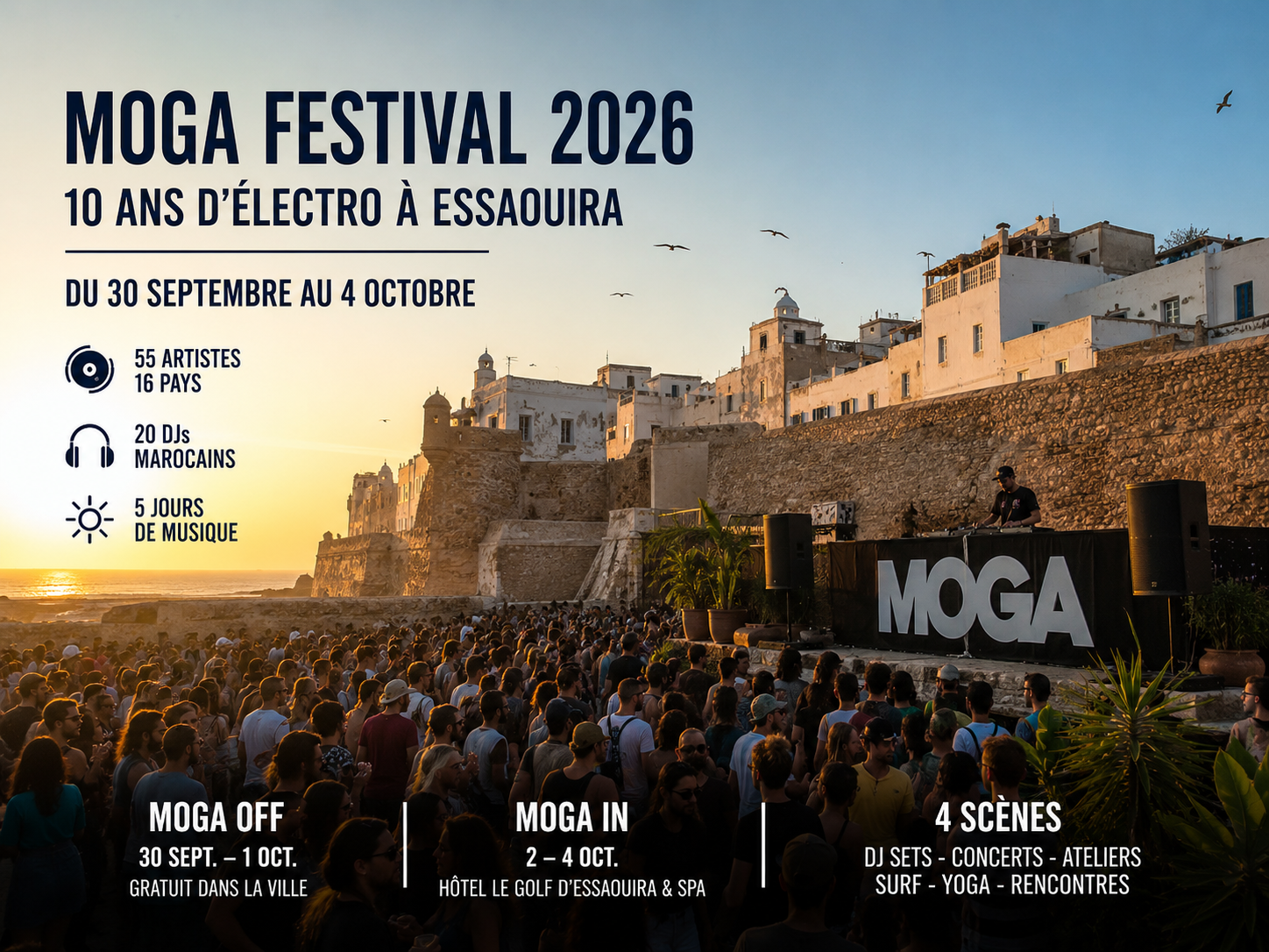 MOGA Festival 2026 : Essaouira célèbre dix ans d’électro avec une édition anniversaire à forte empreinte marocaine