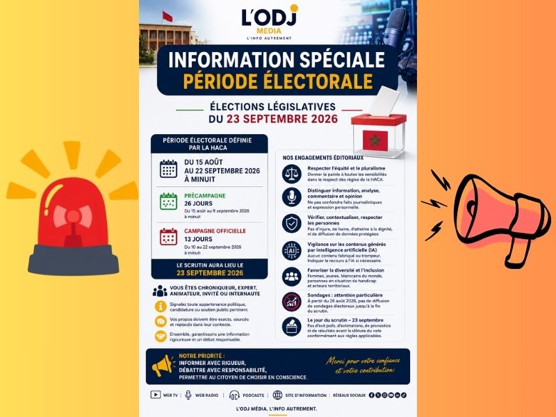 Élections législatives 2026 : dispositions éditoriales applicables aux contributeurs et intervenants de L’ODJ Média