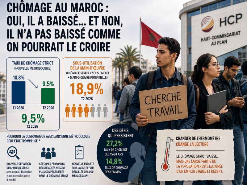 Chômage au Maroc : oui, il a baissé… et non, il n’a pas baissé comme on pourrait le croire
