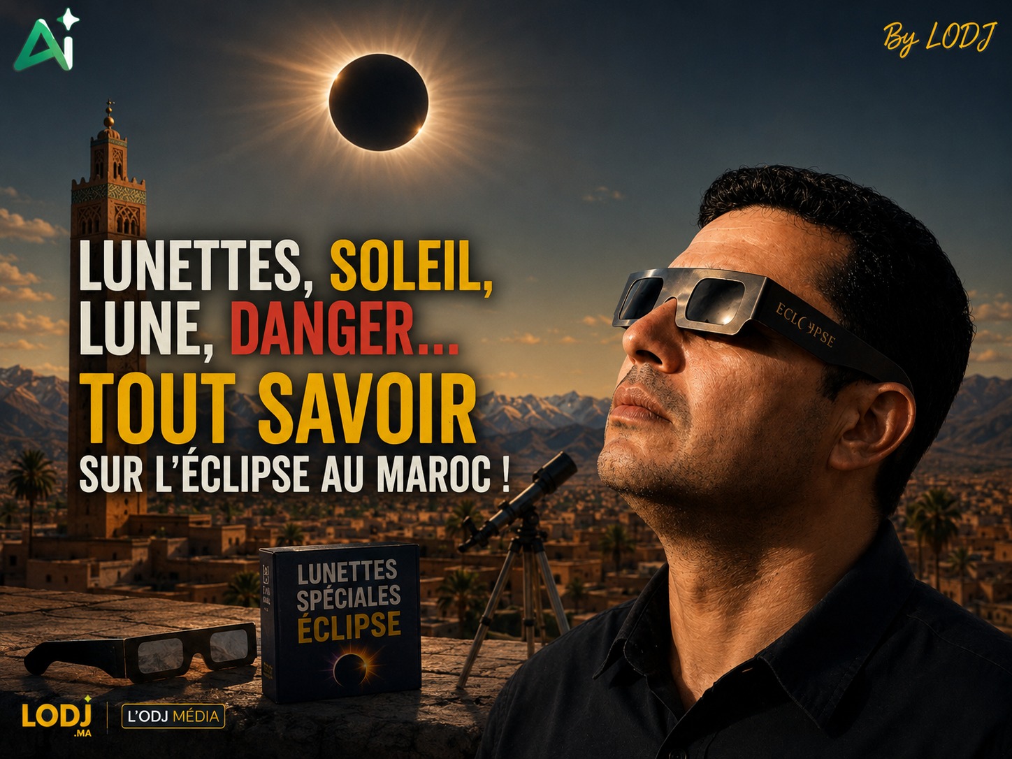 Lunettes, soleil, lune, danger... Tout savoir sur l'éclipse au Maroc !