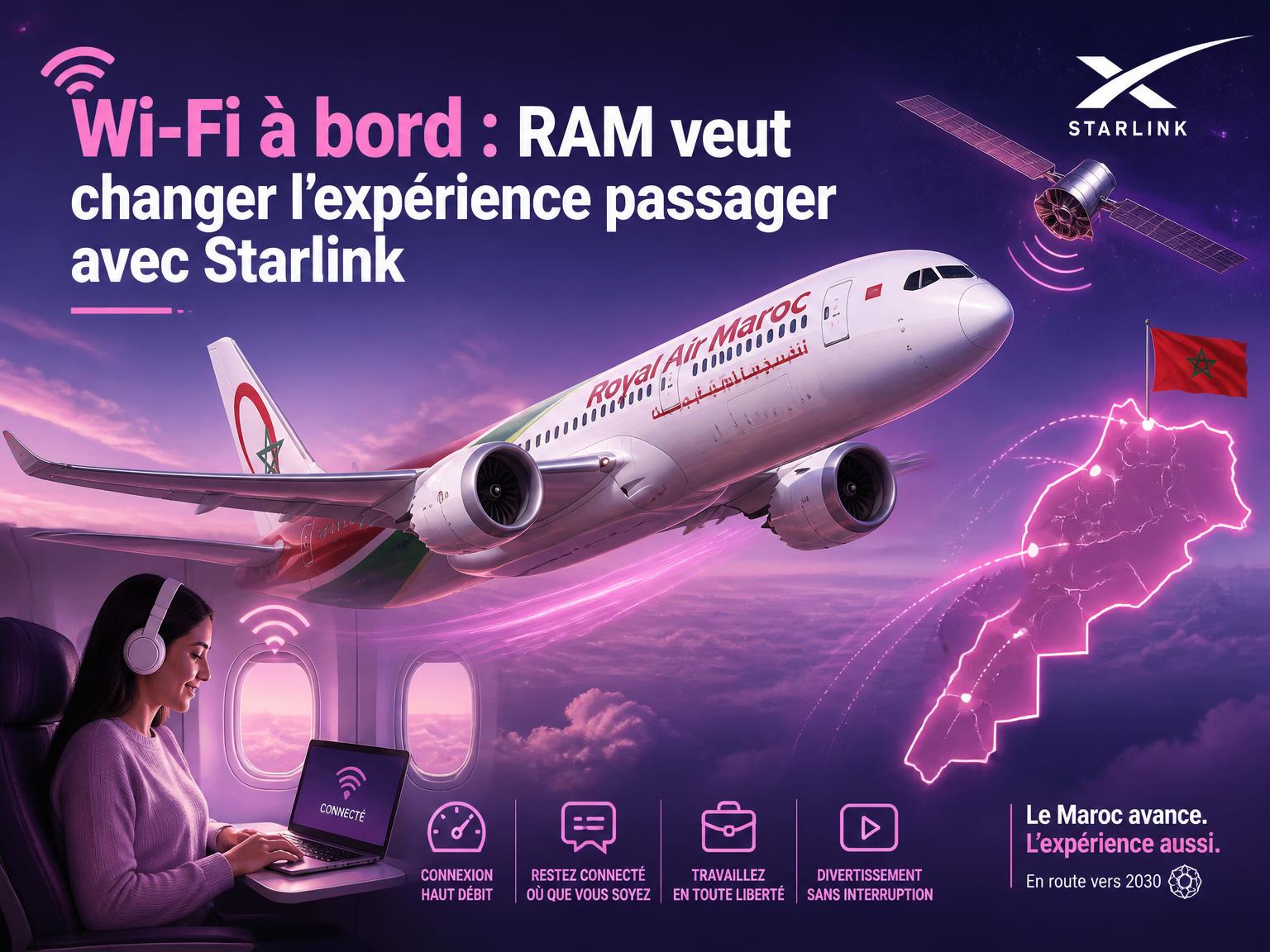 Wi-Fi à bord : RAM veut changer l’expérience passager avec Starlink