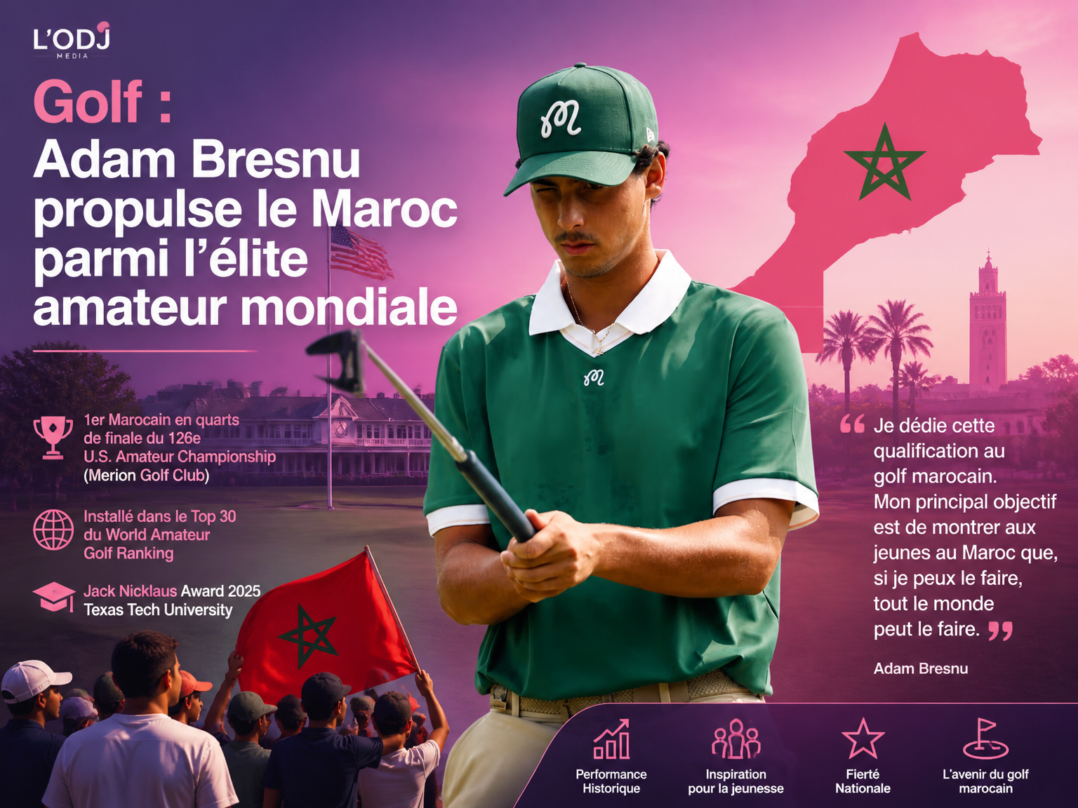Golf : Adam Bresnu propulse le Maroc parmi l’élite amateur mondiale