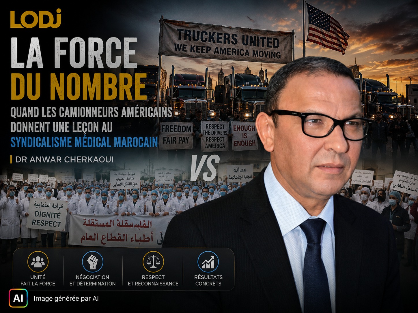 La force du nombre : Quand les camionneurs américains donnent une leçon au syndicalisme médical marocain