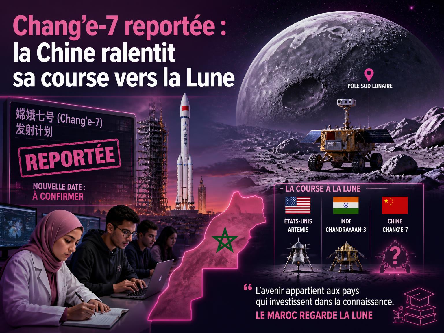 Chang’e-7 reportée : la Chine ralentit sa course vers la Lune