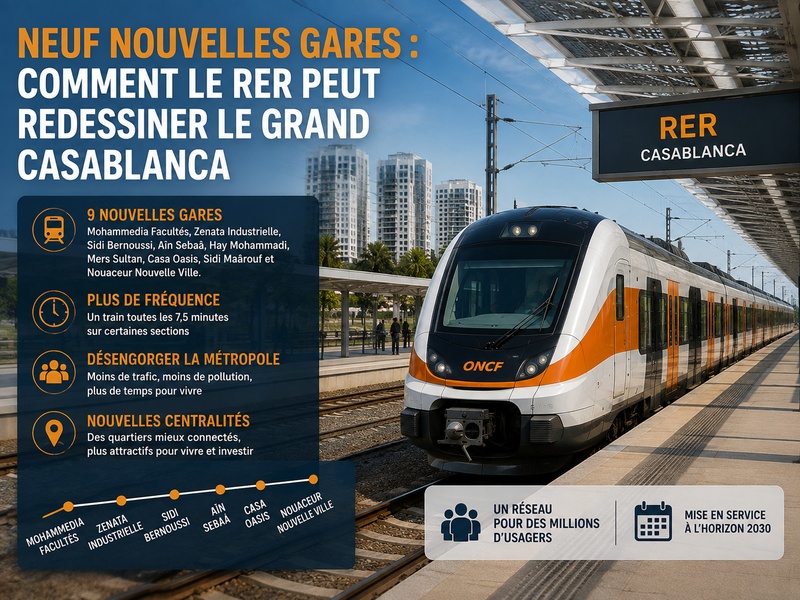 ​Neuf nouvelles gares : comment le RER peut redessiner le Grand Casablanca