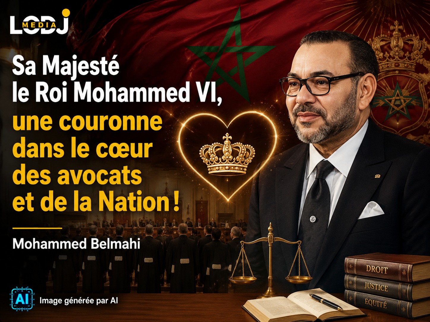​Sa Majesté le Roi Mohammed VI, une couronne dans le cœur des avocats et de la Nation !