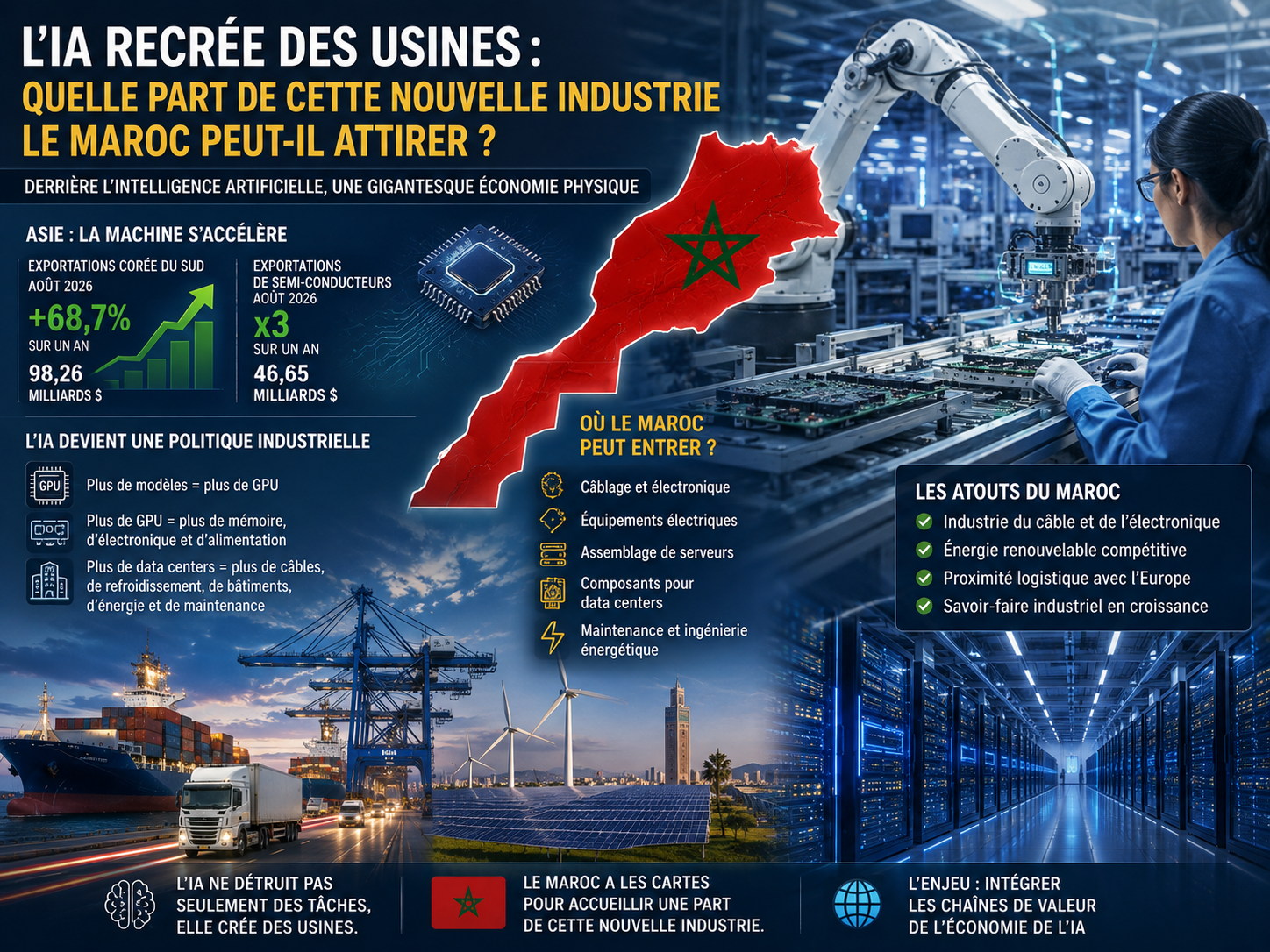 L’IA recrée des usines : quelle part de cette nouvelle industrie le Maroc peut-il attirer ?