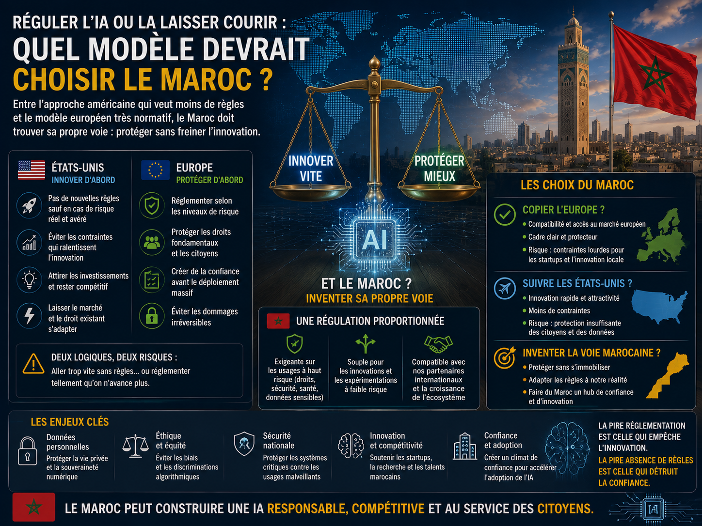 Réguler l’IA ou la laisser courir : quel modèle devrait choisir le Maroc ?
