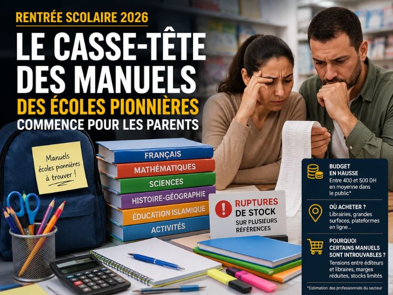 Rentrée scolaire 2026 au Maroc : le casse-tête des manuels des écoles pionnières commence pour les parents.