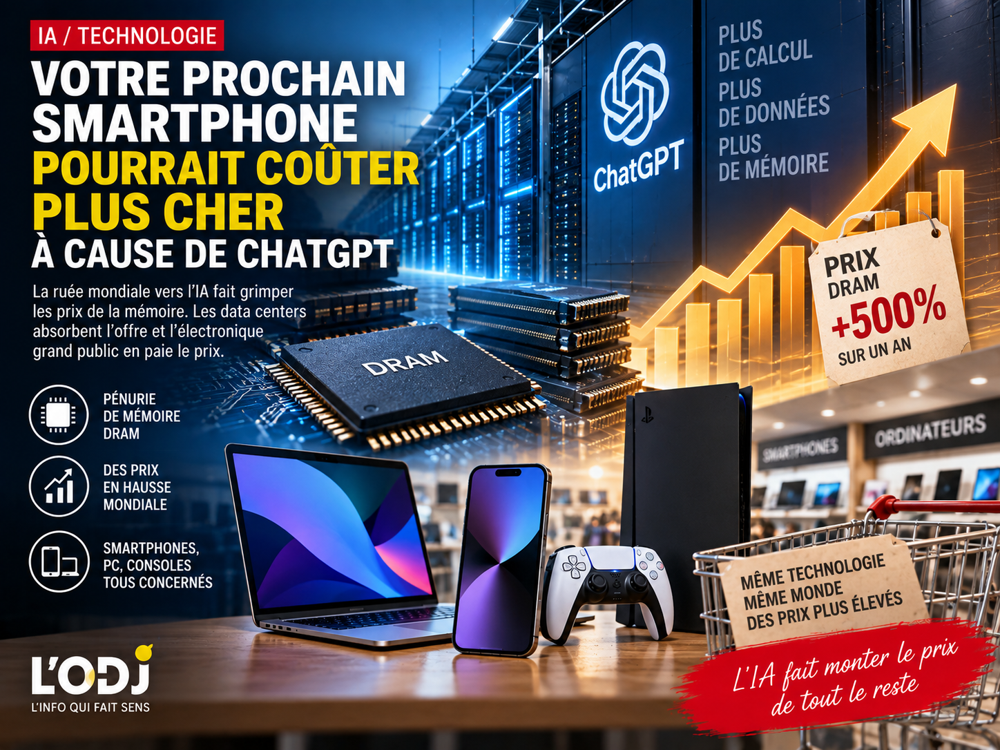 Votre prochain smartphone pourrait coûter plus cher à cause de ChatGPT 
