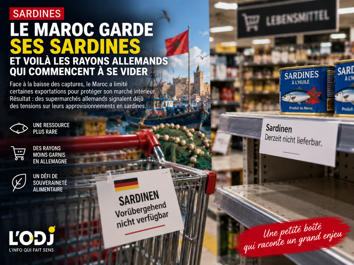 Le Maroc garde ses sardines : et voilà les rayons allemands qui commencent à se vider