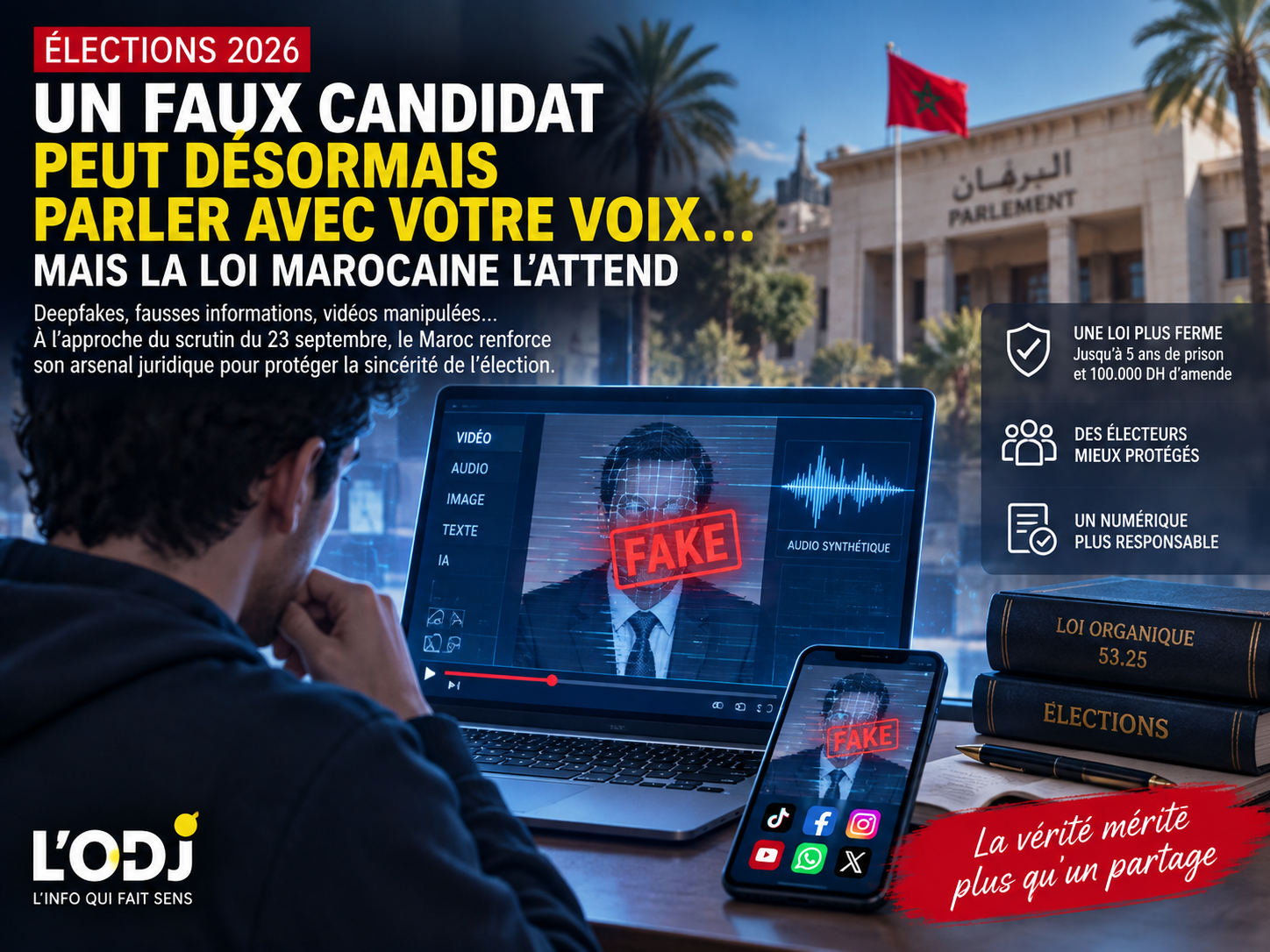 Élections 2026 : un faux candidat peut désormais parler avec votre voix… mais la loi marocaine l’attend