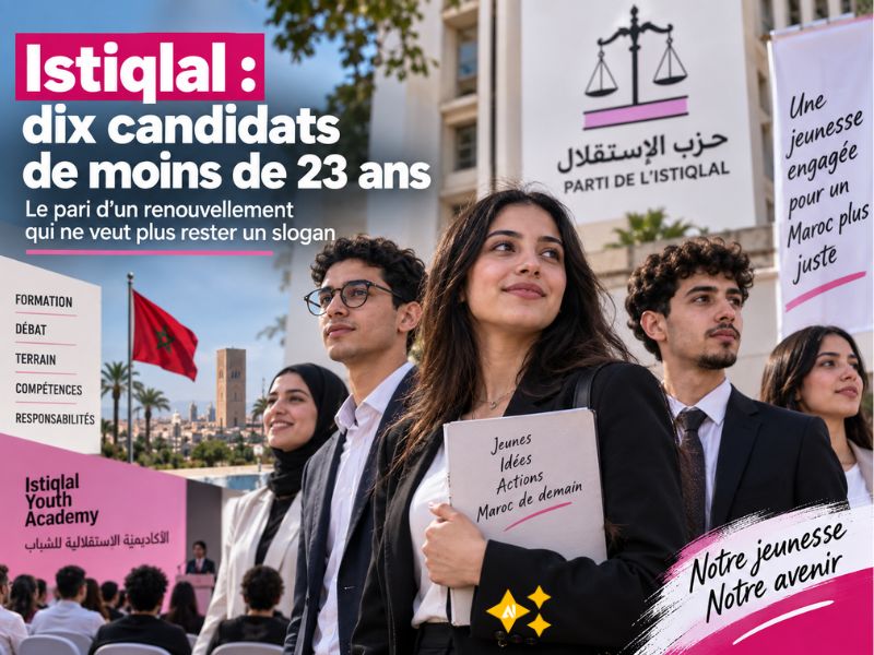 Istiqlal : dix candidats de moins de 23 ans
