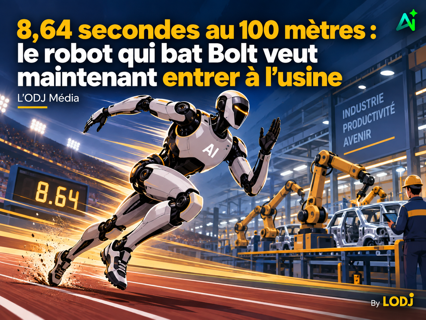 8,64 secondes au 100 mètres : le robot qui bat Bolt veut maintenant entrer à l’usine